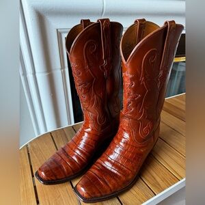 Lucchese Crocodile Boots Handmade 9D